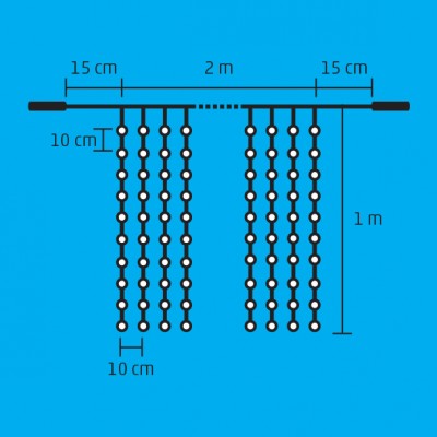 LED-es sorolható fényfüggöny - DLF 210/WH